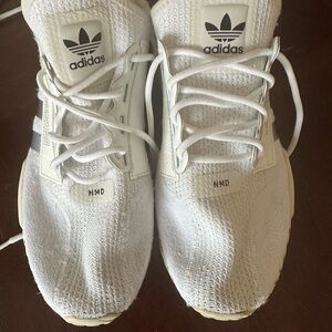 Adidas NMD R1 Primeknit White Sneakers Men’s Size 9.5 Boost No Insoles